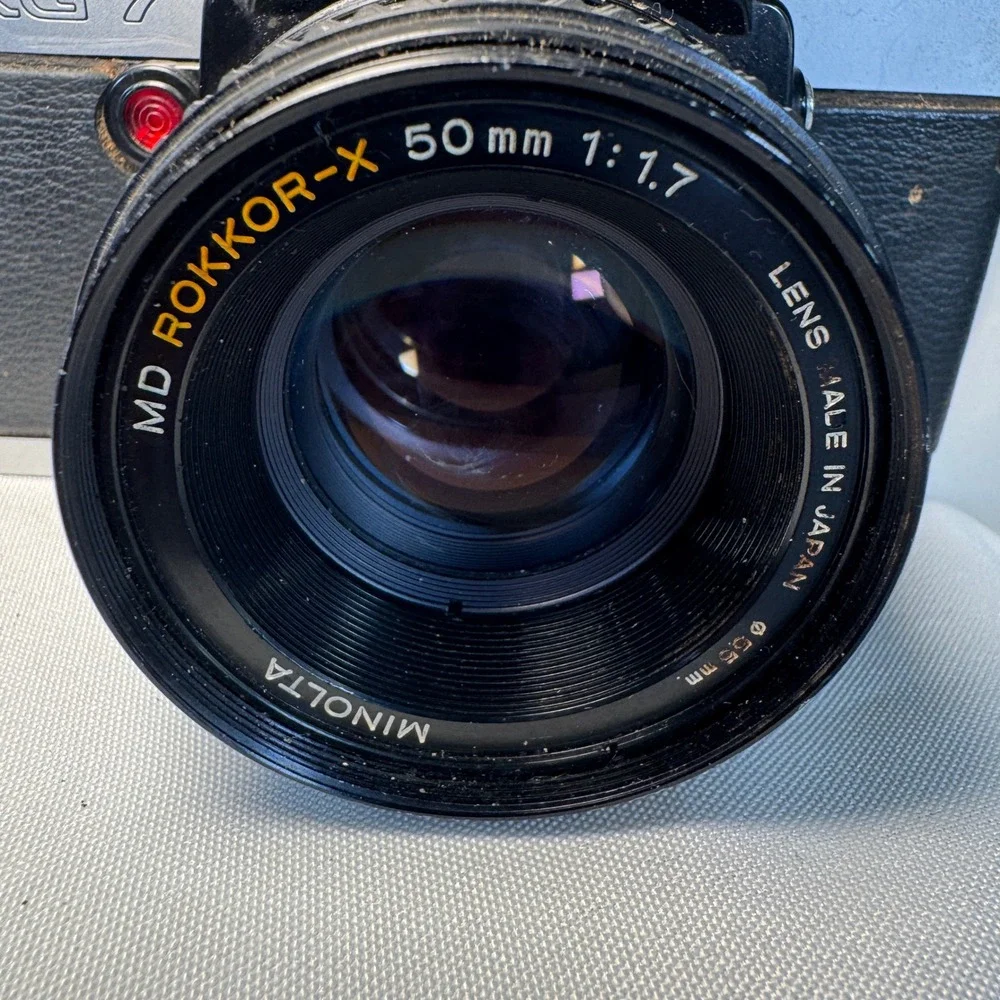 Minolta XG7 35mm SLR Film Camera MD Rokkor-X 50mm 1:1.7 Lens Japan Vintage